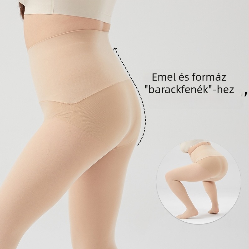 Plusz méretű seamless harisnyanadrág 80D velúr hatású, vastagítás, anti-snag, tavasz–ősz