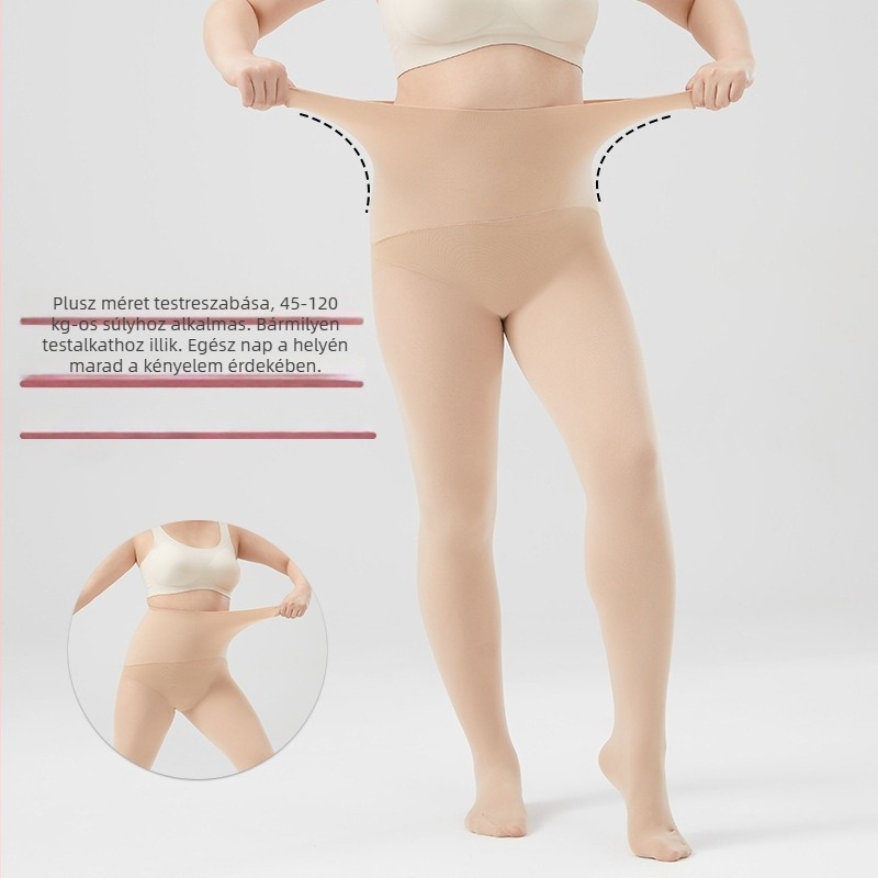 Plusz méretű seamless harisnyanadrág 80D velúr hatású, vastagítás, anti-snag, tavasz–ősz