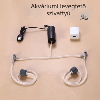 Német minőségű akváriumi oxigénpumpa — rendkívül csendes oxigénellátó pumpa otthoni használatra, kis halak számára