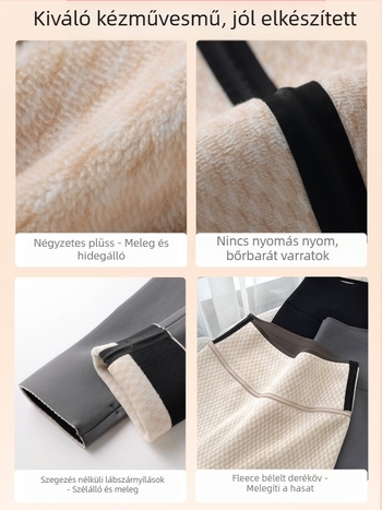 Női jóga nadrág, magas derék, fleece béléses, vastag és meleg, nylon-spandex keverék, szoros szabás