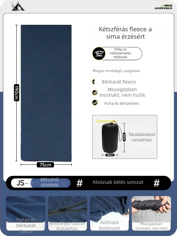 Polár belső réteg hálózsákhoz, kétoldalas fleece, könnyű és levehető, szabadtéri kempingezéshez meleg, szennyeződésálló, hordozható takaró