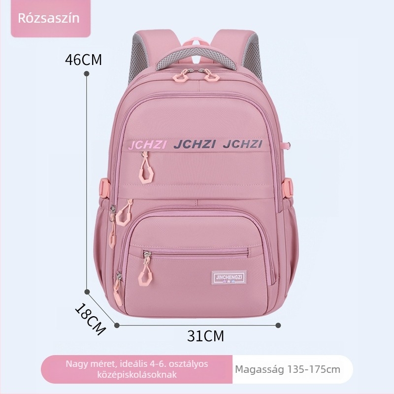 Középiskolai hátizsák - Nagy kapacitású nylon, lélegző, vízálló, ultra könnyű, légpárnás vállpántok, gerincvédő