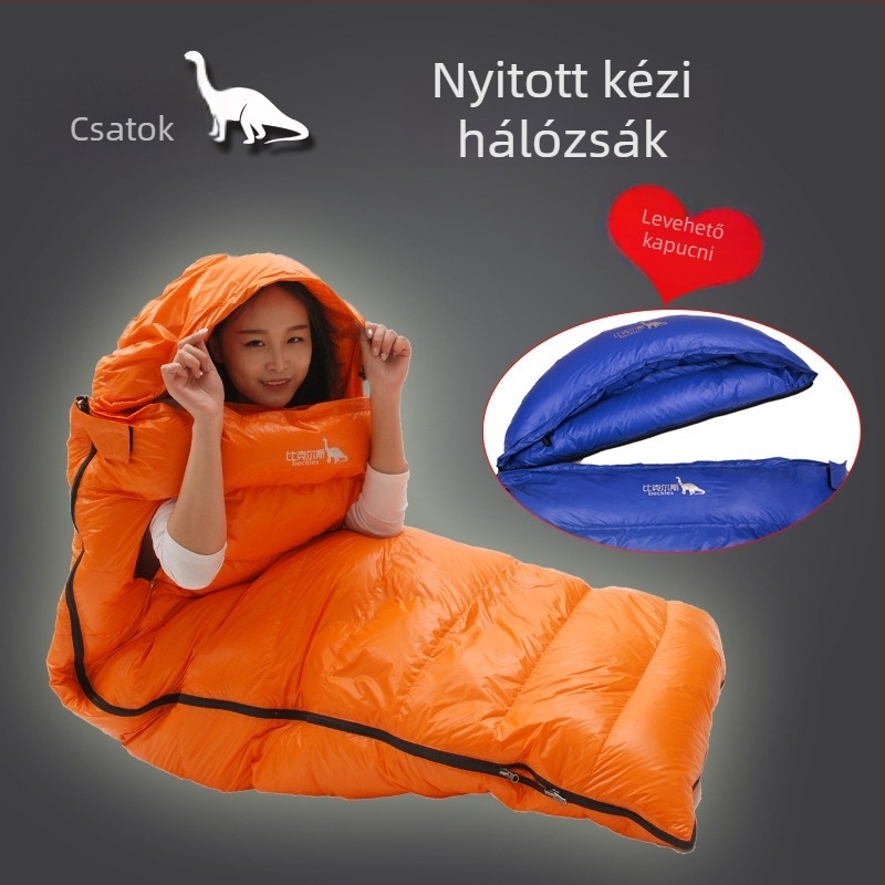 Bills Könnyű felnőtt hálzsák szabadtéri kempingezéshez, külső és belső nylon, boríték-stílus