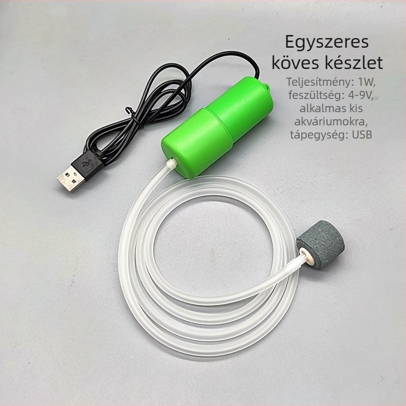 USB táplált oxigénpumpa akváriumhoz, lépésmentes levegőáram-szabályozással, hordozható kültéri használatra, 118 g
