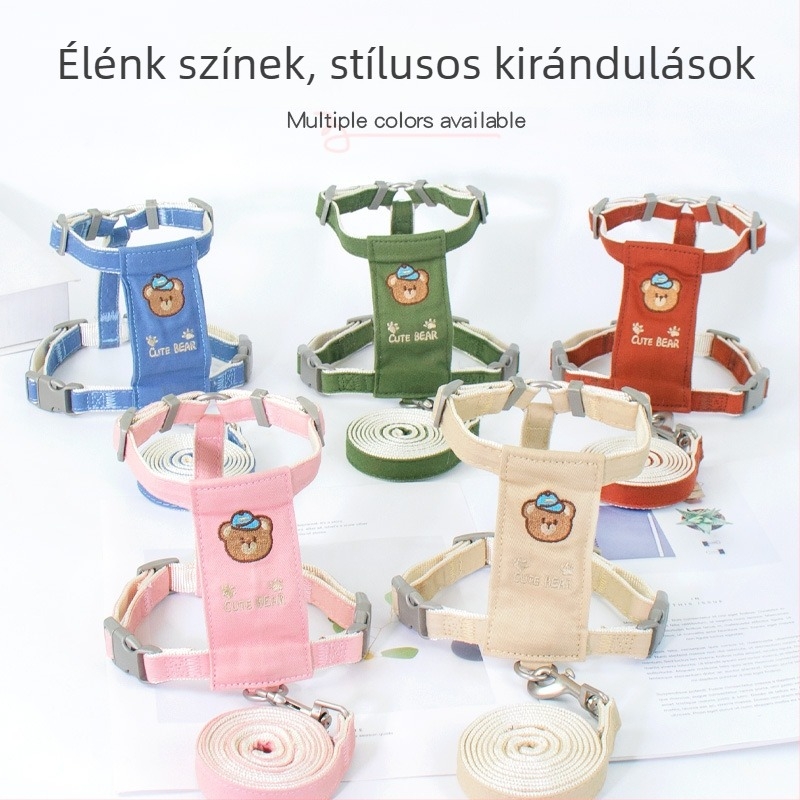 Macska hám szellőző mellény-stílusú biztonsági csattal és anti-szakadás húzóövvel a sétákhoz