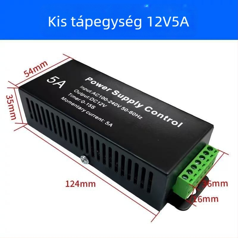 Hozzáférés-vezérlő tápegység, AC/DC modul, 12V, modellek P04/05/06, proximitás kártya azonosítás 0.03, működés 20°C
