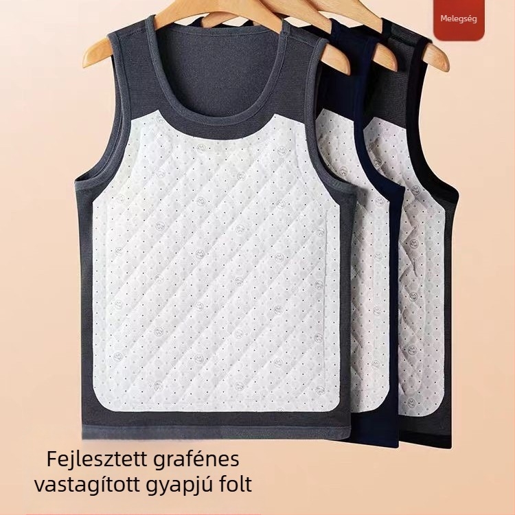 Grafén gyapjú termos mellény, kétszintes fleece belsővel, kerek nyakú, poliészter 90–95%, anyagvastagság 251–300 g/m²