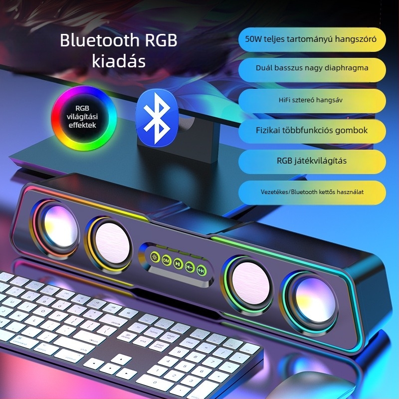 Számítógép hangszórók Q3, 2.1 csatornás, 5W, USB/3,5 mm/Bluetooth 4.0, 40 Hz–20 kHz, SNR ≥75 dB