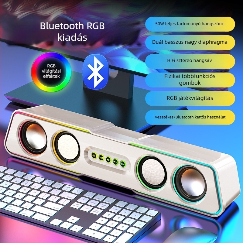 Számítógép hangszórók Q3, 2.1 csatornás, 5W, USB/3,5 mm/Bluetooth 4.0, 40 Hz–20 kHz, SNR ≥75 dB