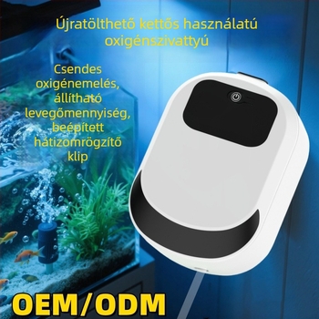 Újratölthető oxigénpumpa és aerátor horgászathoz és akváriumhoz – USB-ről működik, kettős használat, súly 205 g, modellok: A-101/A-102/A-103
