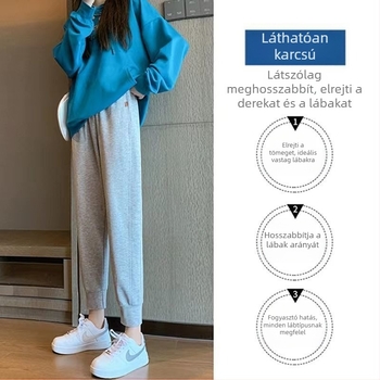 Long Edge Kismama fleecével bélelt sportnadrág belső béléssel, laza szabás, has-támasz, pamut 50-70% + spandex 30-50%, közepes vastagság