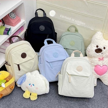 Koreai stílusú, friss és édes lánynak szóló nylon iskolatáska, kapacitás 20 L alatt, 10 colos laptophoz illeszkedik