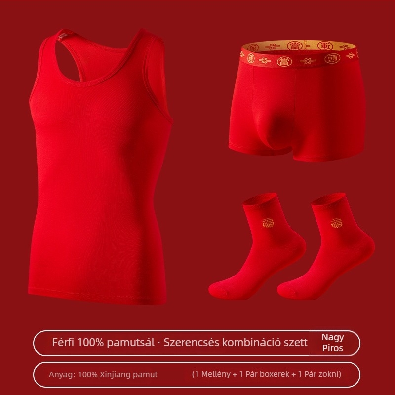 Férfi 100% pamut alapréteg mellény, vékony anyag, 7A antibakteriális, 160 g