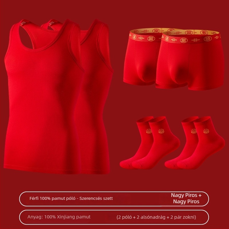 Férfi 100% pamut alapréteg mellény, vékony anyag, 7A antibakteriális, 160 g