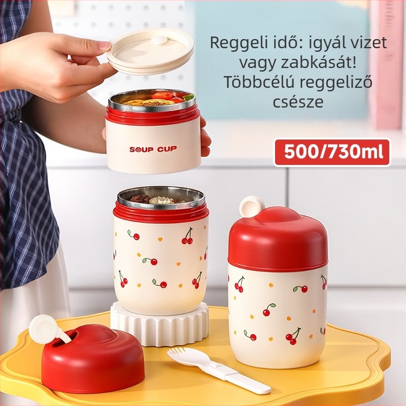 304 rozsdamentes acél ebédedény, mikrohullámú sütőben használható, hordozható irodai dolgozók és diákok számára, 501–800 ml, melegen tartja