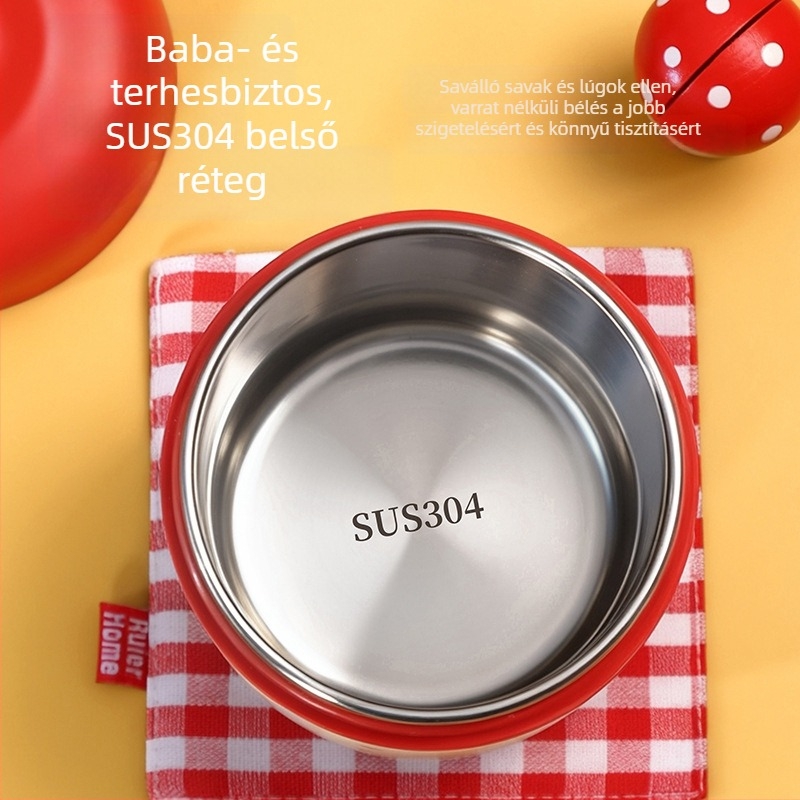 304 rozsdamentes acél ebédedény, mikrohullámú sütőben használható, hordozható irodai dolgozók és diákok számára, 501–800 ml, melegen tartja