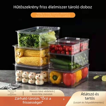 Átlátszó PET élelmiszer-tároló doboz, fedélzárral