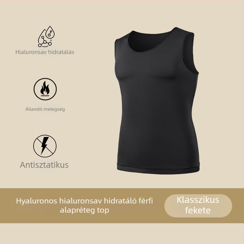 Férfi ultra vékony varrat nélküli alsó réteg készlet – mellény és nadrág, nejlon, testformázás, meleg