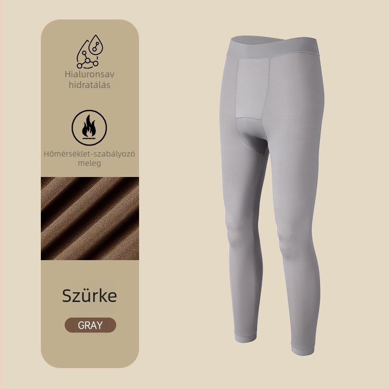 Férfi ultra vékony varrat nélküli alsó réteg készlet – mellény és nadrág, nejlon, testformázás, meleg