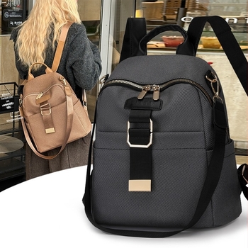 Női laptop hátizsák, PU anyag, városi egyszerűség stílusa, 2025 ősz, cipzáras zárás, poliészter bélés