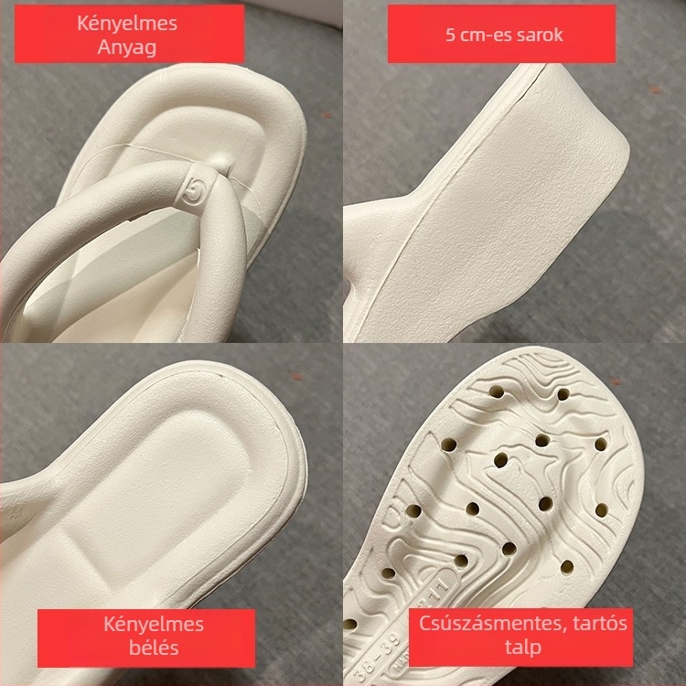 Női klínikus flip-flop papucs vastag talppal, EVA felsőrész és EVA talp, lábujj forma: Herringbone, szabadidő stílus, 2024 nyár