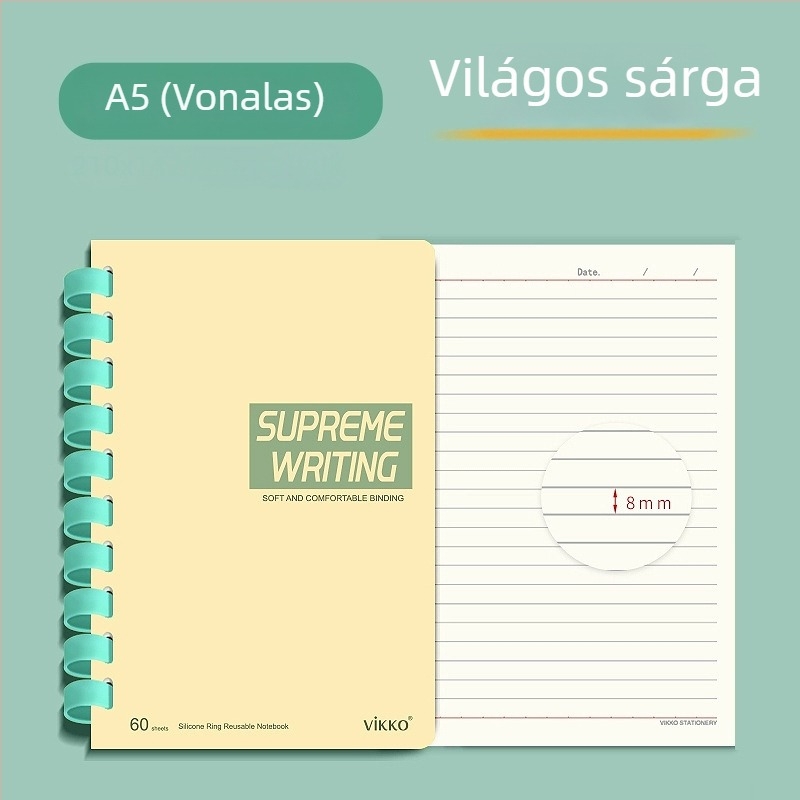 Victory notesz PVC borítóval, szilikongyűrűs kötés, természetes papír, papírtömeg 100, 1–50 oldal