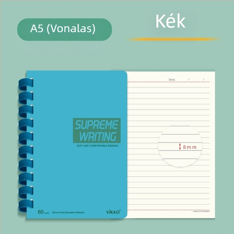 Victory notesz PVC borítóval, szilikongyűrűs kötés, természetes papír, papírtömeg 100, 1–50 oldal