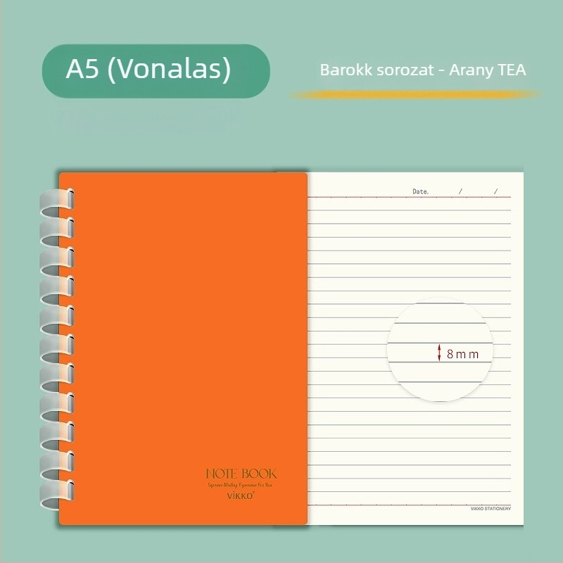 Victory notesz PVC borítóval, szilikongyűrűs kötés, természetes papír, papírtömeg 100, 1–50 oldal