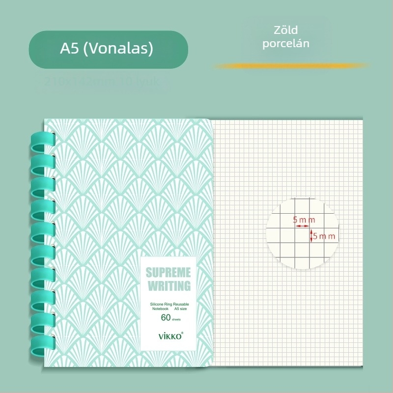 Victory notesz PVC borítóval, szilikongyűrűs kötés, természetes papír, papírtömeg 100, 1–50 oldal