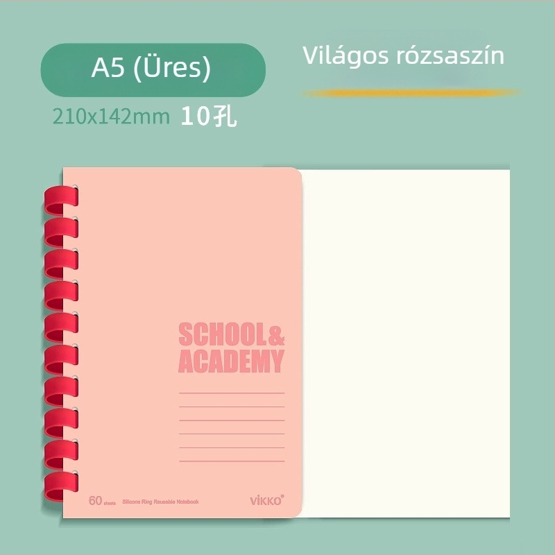 Victory notesz PVC borítóval, szilikongyűrűs kötés, természetes papír, papírtömeg 100, 1–50 oldal