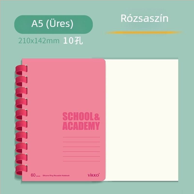 Victory notesz PVC borítóval, szilikongyűrűs kötés, természetes papír, papírtömeg 100, 1–50 oldal