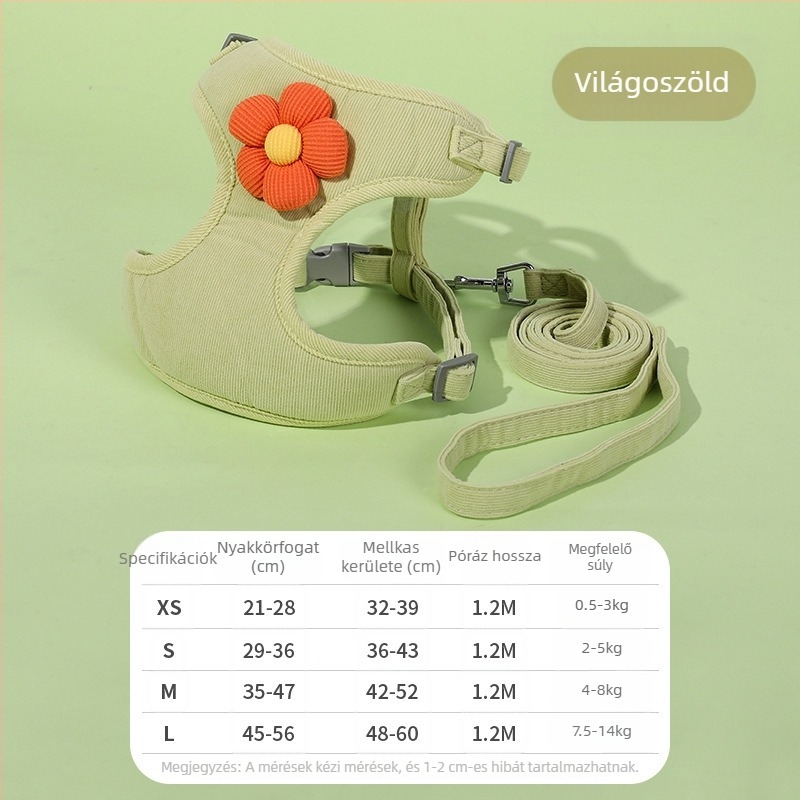 3D virágmintás macska hám, állítható sétapóráz, törésálló mellkasi pánt