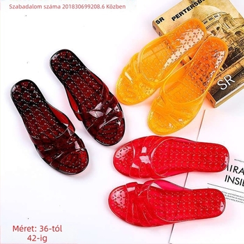 Női PVC alacsony sarkú kristályos szandálok, átlátszó műanyagból, koreai stílus, nyárra, beltéri és kültéri viselet, 11 cm+ sarok