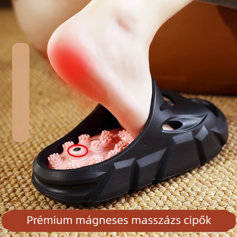 Női masszázs papucs akupressziós lemezzel és megemelt talppal — felsőrész EVA, talp EVA, injekciós öntött talp, sík talp, talp vastagsága 0–3 cm, 2025 tavasz