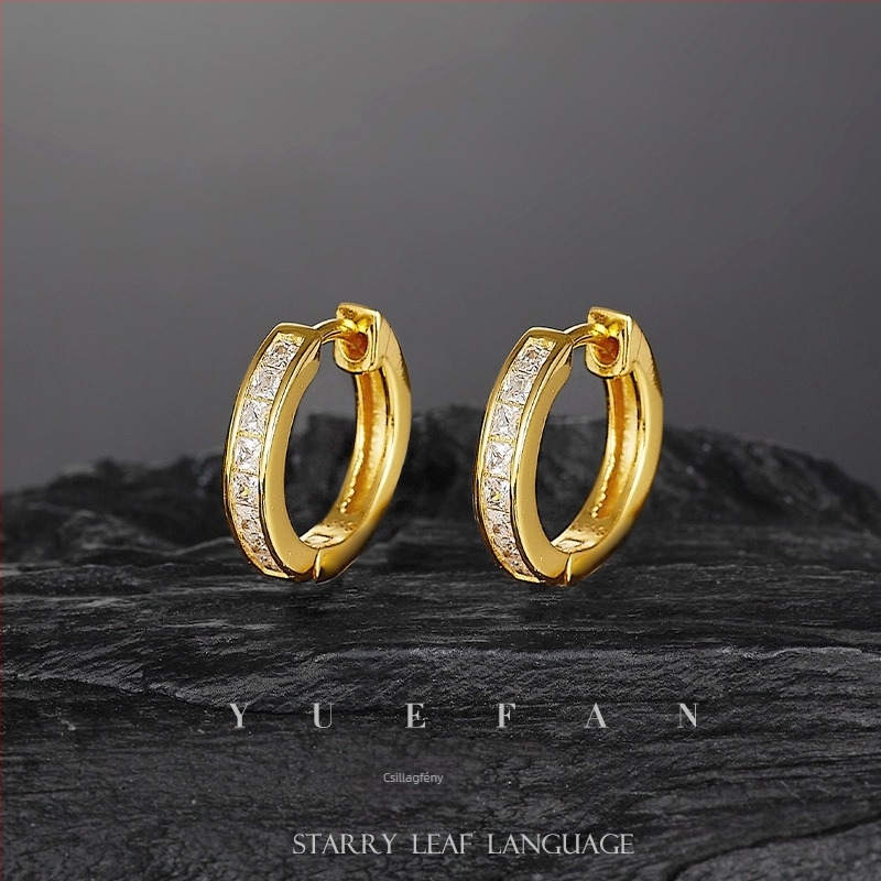 Fülbevalók: Geometriai kör Moissanit, 1 ct, ezüst S925, vágás: nyolc szív és nyolc nyíl