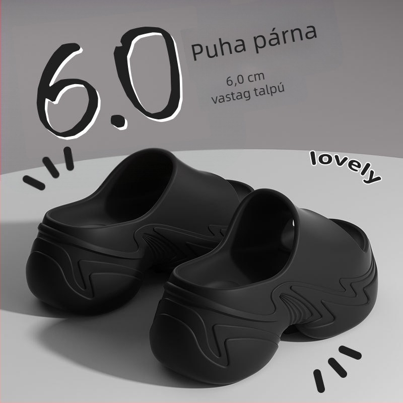 Női vastag talpú magasságot növelő szandálok, EVA felsőrész és EVA talp, kerek orr, nyár 2025 megjelenés