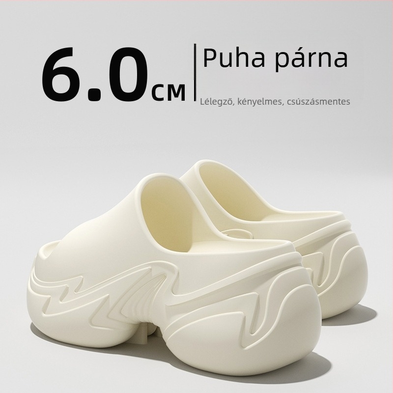 Női vastag talpú magasságot növelő szandálok, EVA felsőrész és EVA talp, kerek orr, nyár 2025 megjelenés