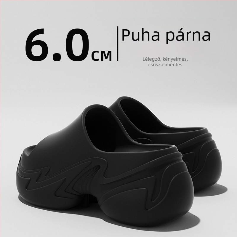 Női vastag talpú magasságot növelő szandálok, EVA felsőrész és EVA talp, kerek orr, nyár 2025 megjelenés