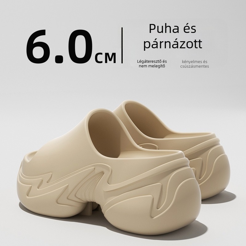 Női vastag talpú magasságot növelő szandálok, EVA felsőrész és EVA talp, kerek orr, nyár 2025 megjelenés