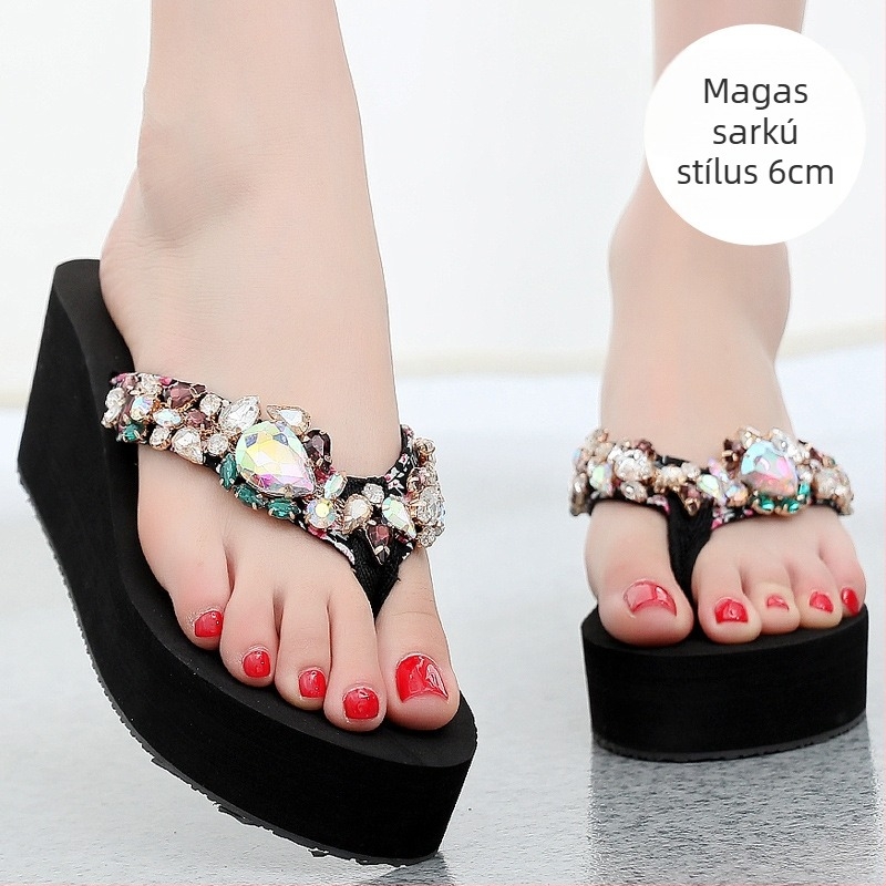 Női EVA szandál EVA talppal, műanyag bélés, egyszínű, talp vastagsága 0–3 cm, lapos talp