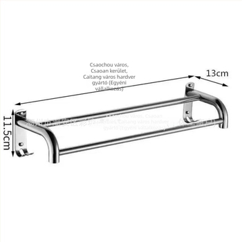 Rozsdamentes acél törölközőtartó, finom polírozású felület, 15 kg teherbírás, 1 szint, fúrással történő szerelés
