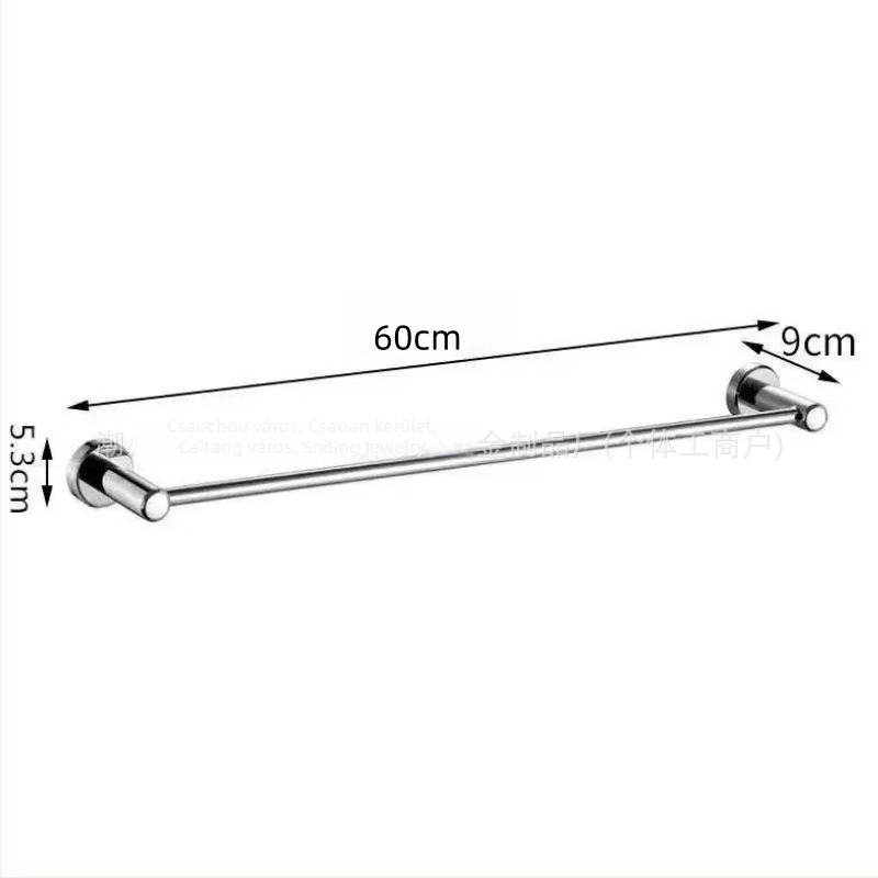 Rozsdamentes acél törölközőtartó, finom polírozású felület, 15 kg teherbírás, 1 szint, fúrással történő szerelés