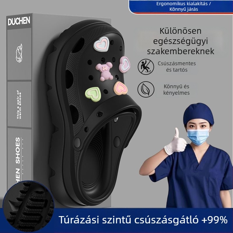 Női vastag talpú Crocs, platformtalppal, EVA felső és EVA talp, csúszásmentes, anti-odor, 3 cm+ talpvastagság, 2025 tavasz