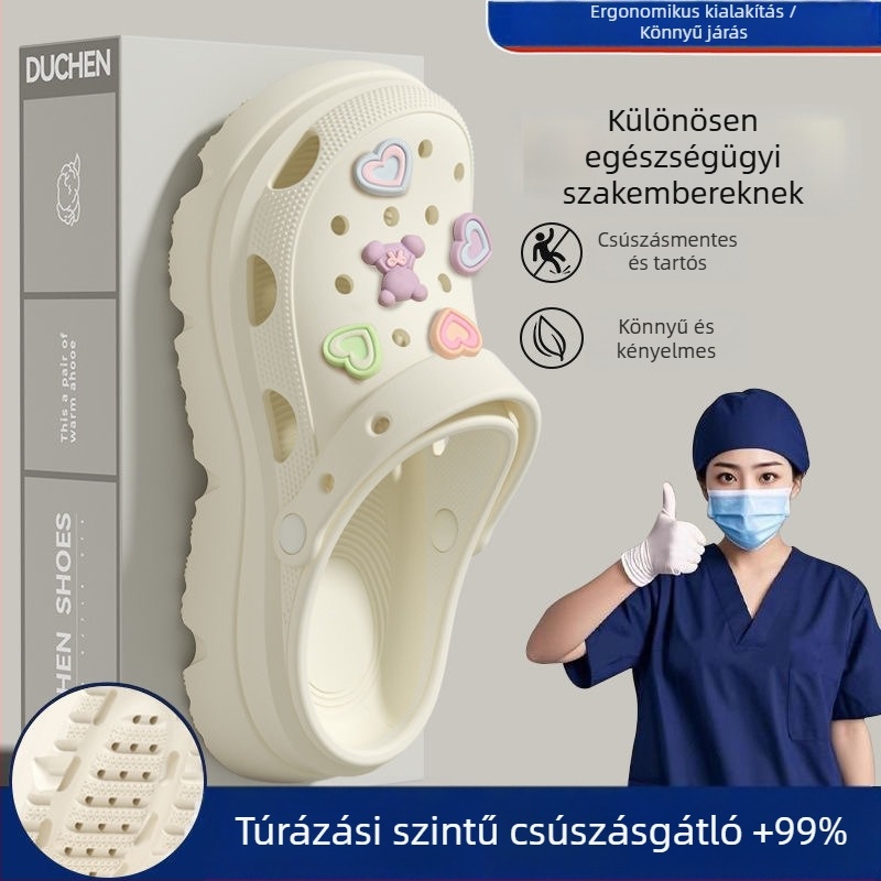Női vastag talpú Crocs, platformtalppal, EVA felső és EVA talp, csúszásmentes, anti-odor, 3 cm+ talpvastagság, 2025 tavasz