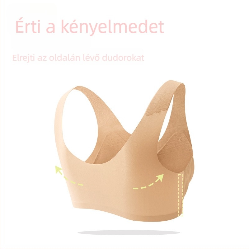 Egyrészes, fix kosárú, varrás nélküli melltartó, nylon fő anyag, bélés spandex, teljes kosár, gyűrű nélkül, rögzített dupla vállpántok