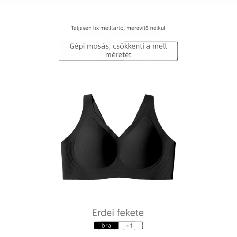 Egyrészes, fix kosárú, varrás nélküli melltartó, nylon fő anyag, bélés spandex, teljes kosár, gyűrű nélkül, rögzített dupla vállpántok