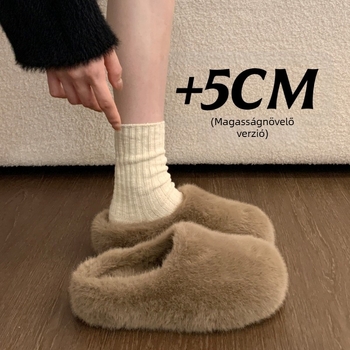 Női Baotou sörtés papucs, kültéri viselet, Felsőrész: műszőrszövet; Belső: pamut; Talp: gumi; Téli 2025