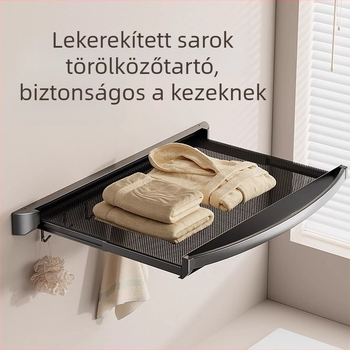 Fali összecsukható törölközőtartó alumíniumötvözetből, műanyag felületkezelés, CE tanúsítvány