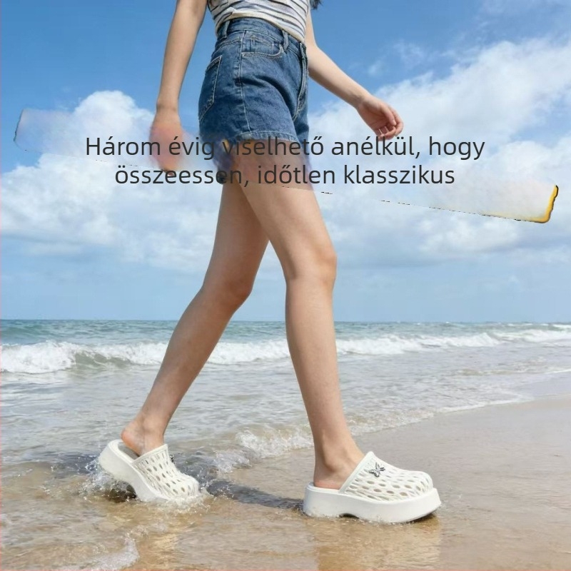 Női perforált, légzőcipő EVA felső és talp, kerek orrú, 2–3 cm vastag talp, csúszásmentes, mindennapi viselet