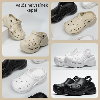 Női EVA Crocs: magasságot növelő, 9,5 cm vastag talp, légáteresztő nyári papucs